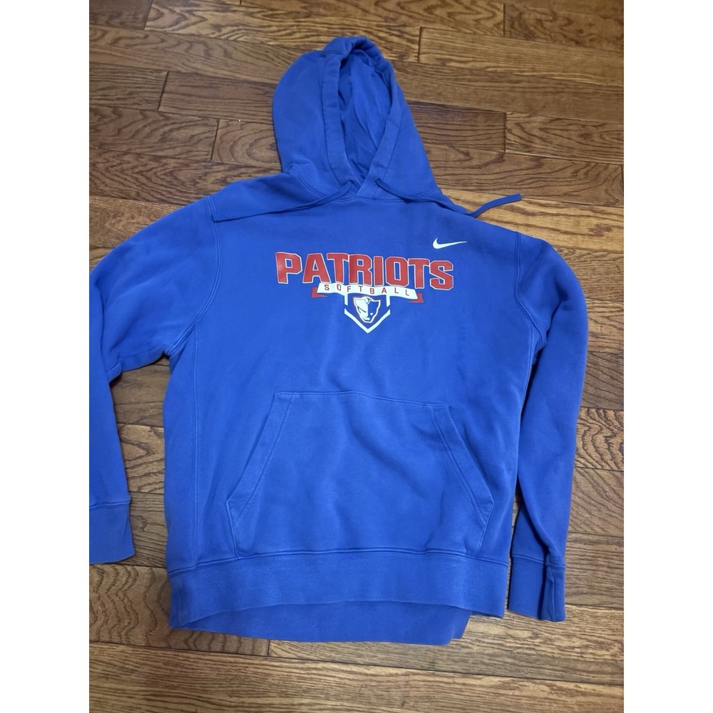 NFL England Patriots NIKE Hoodie Blue Large‎ Unisex Streetwear Athletic Football